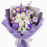 YSHomy Crochet Lily Morning Glory Aster Rose Bouquet